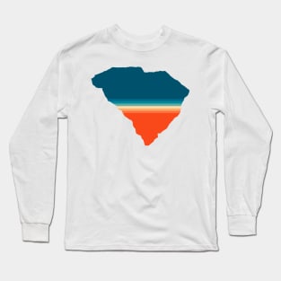 South Carolina State Retro Map Long Sleeve T-Shirt